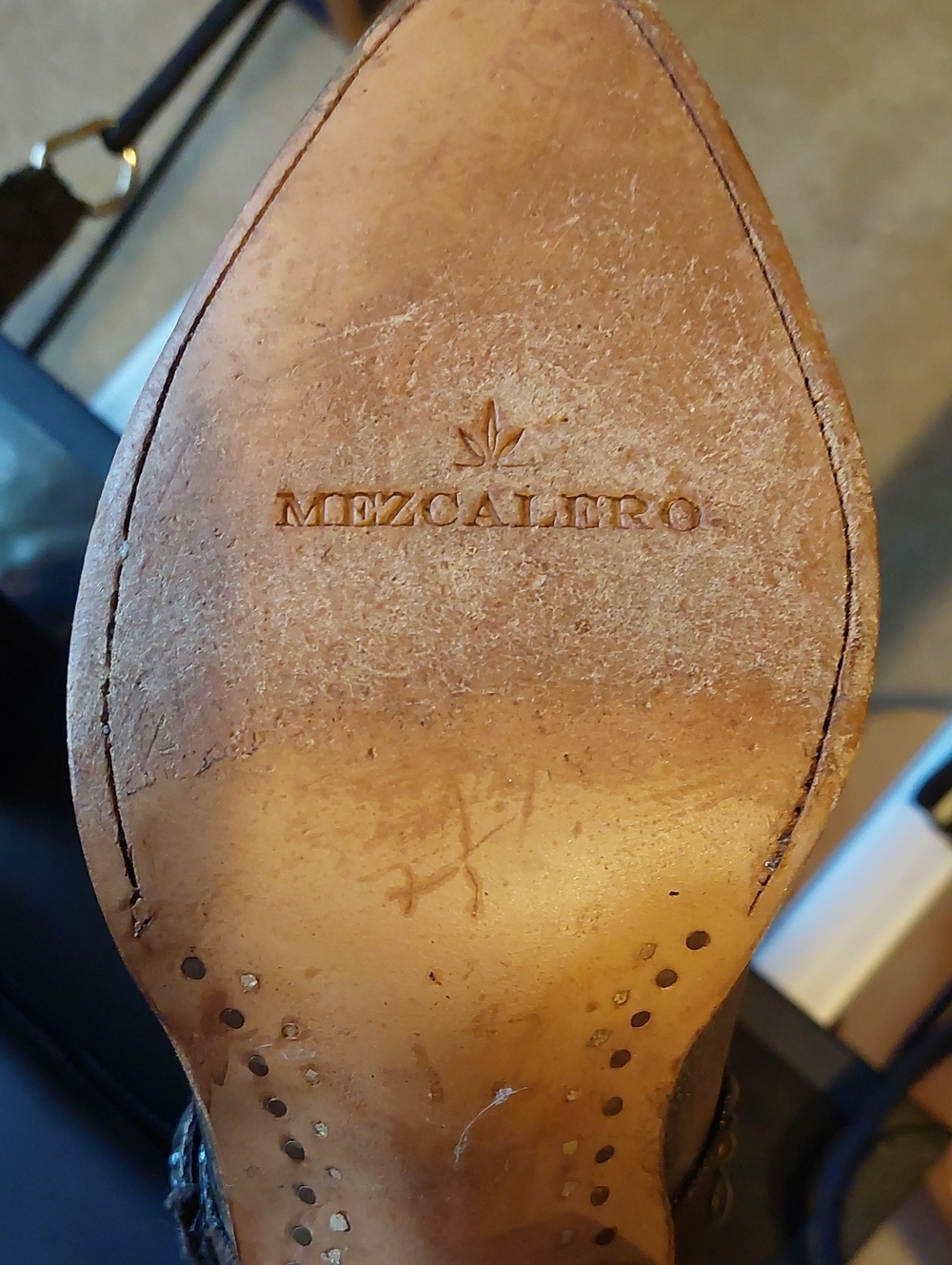 Mezcalero Brown and Yellow Western Ankle Boots - Picture 5 of 5